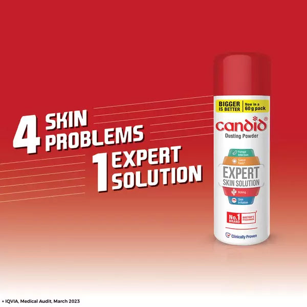 Candid Dusting Powder | Expert Skin Solution | Bottle | 60 Gm