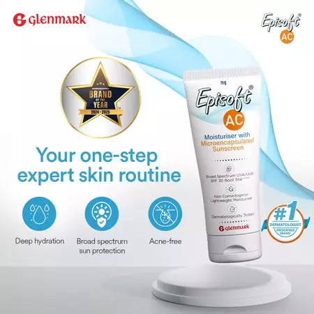 Episoft Ac Moisturizer | With Microencapsulated Suncreen | Spf 30 | 75 Gm