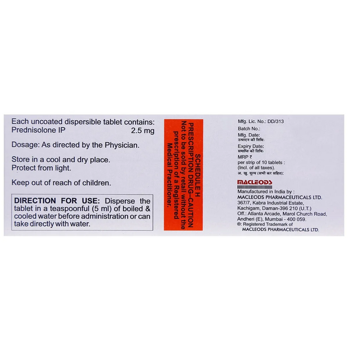 OMNACORTIL 2.5MG