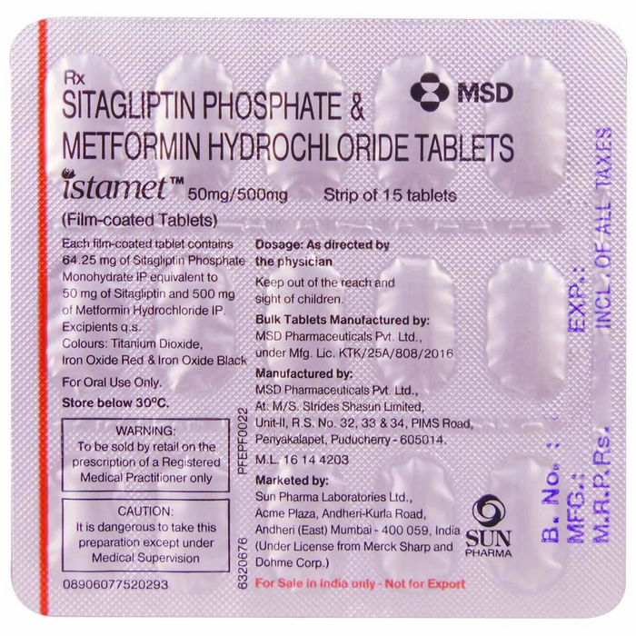 ISTAMET 50/500MG