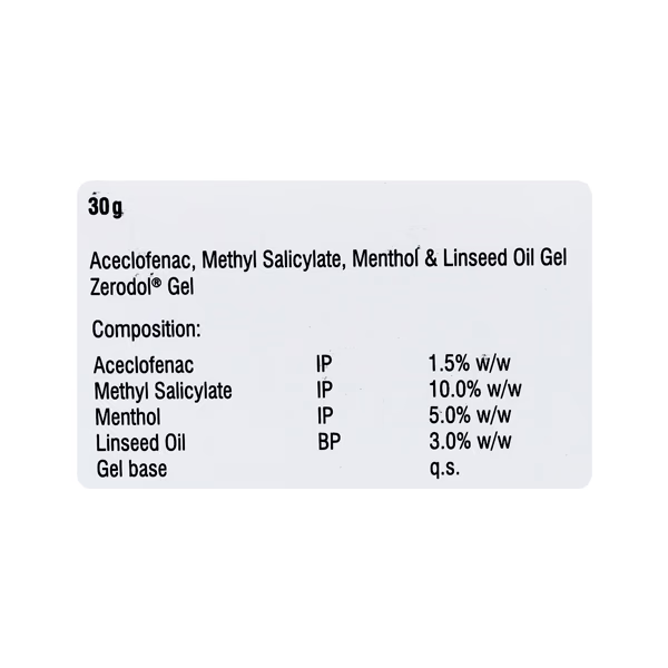 ZERODOL 30GM GEL